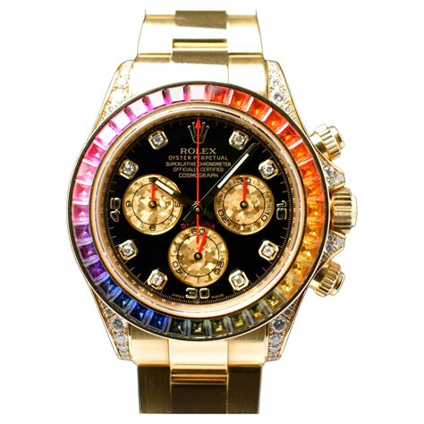 replica yellow gold rolex daytona rainbow diamond copy watch|rolex daytona rainbow for sale.